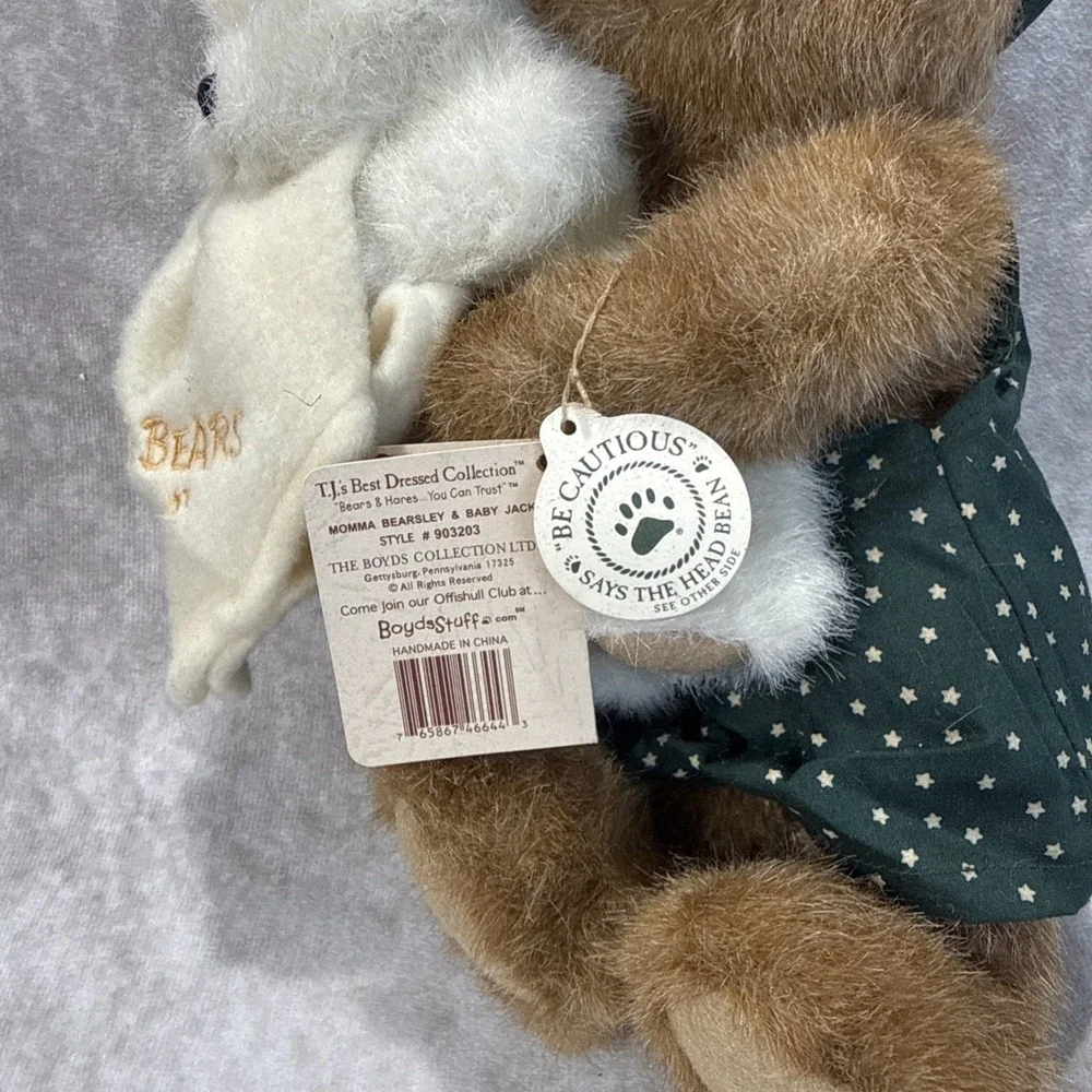 Boyds  Bears Plush Baby Mom Best Dressed  Collection Love Bears All  Green NWT
